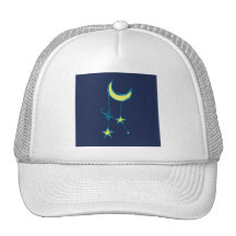 Whimsical Moon and Stars Trucker Hat
