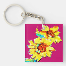 Whimsical Sunflower Key Chain