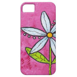 Whimsical White Daisy Flower Pink
