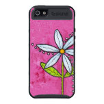Whimsical White Daisy Flower Pink