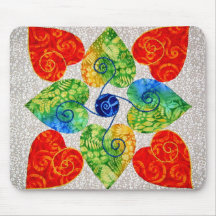 Whimsy Hearts Quilt - Block # 1 Mouse Pad