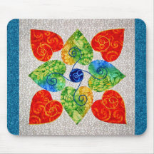 Whimsy Hearts Quilt - Block #1 Mouse Pads