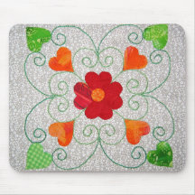 Whimsy Hearts Quilt - Block #2 Mouse Pad