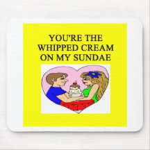 whipped cream ice cream sundae lover mousepad