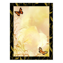 Whispy golds and yellows post card