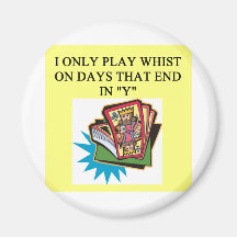 whist game player fridge magnet