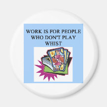 whist game player fridge magnet