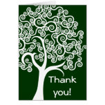 White Abstract Tree Greeting Cards