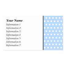White and Blue Polka Dot Pattern. Spotty. Business Cards