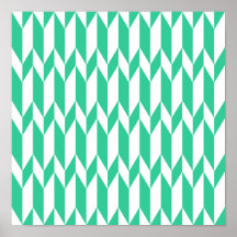 White and Green Abstract Graphic Pattern. Poster