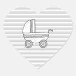 White and Grey Baby Pram. Sticker