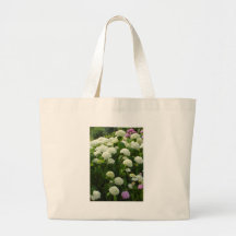 White And Pink Flowers Canvas Bag
