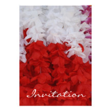 White and Red Petal Garland Invitation