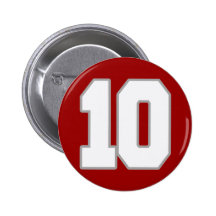 White and Silver Jersey Number 10 Pins