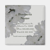 White Azalea Business Refrigerator Magnets