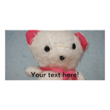 White bear toy photo card