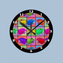White Bellied Caique Pop Art Clock wall clocks