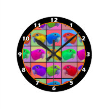 White Bellied Caique Pop Art Clock