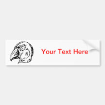 White Bird Head Bumper Sticker