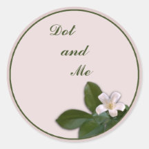 White Blossom Round Sticker