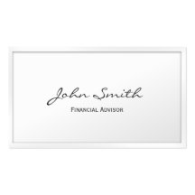 White Border Financial Advisor Business Card