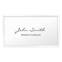 White Border Marriage Counseling Business Card