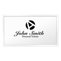 White Border Monogram Trainer Business Card