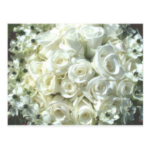 White Bridal Bouquet Postcard - Customisable