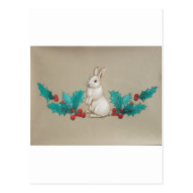 White Bunny Postcard