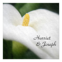 White Calla Lily Elegant Wedding Invitation