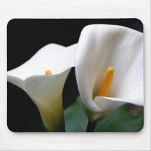 White Calla Lily Flower Mouse Pad