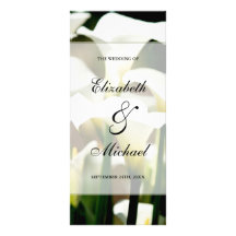 White Calla Lily Wedding Program Custom Rack Cards