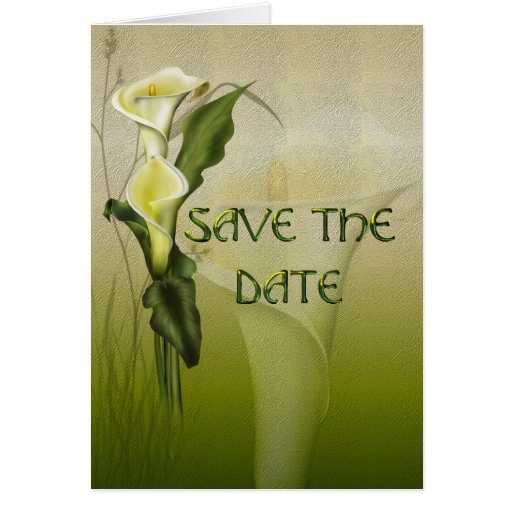 White Calla Wedding Suite Save the Date Cards