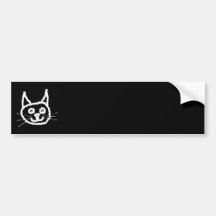 White Cat. Bumper Stickers