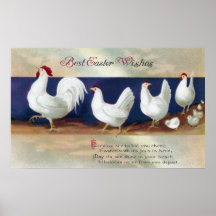 White Chicken Easter Parade Poster