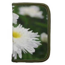 White Chrysanthemum  Wallet Folio Planner