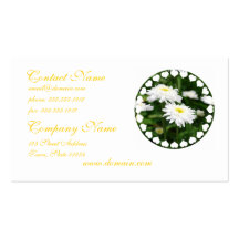 White Chrysanthemums Business Cards