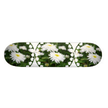 White Chrysanthemums Skateboard