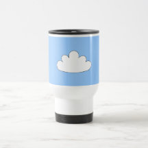 White Cloud motif. On Blue. Coffee Mug