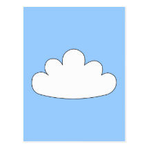 White Cloud motif. On Blue. Post Card