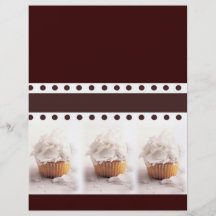 White Cupcakes on Brown Background Business Items Full Color Flyer