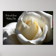 White Cut Rose Wedding Keepsake Posters