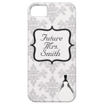 White Damask Future Mrs. iPhone 5 Case
