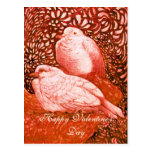 WHITE DOVES IN RED POSTCARDS