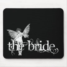 White Dress Fairy B&W - The Bride Mousemat