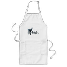 White Dress Fairy Blue Negative - The Bride Apron