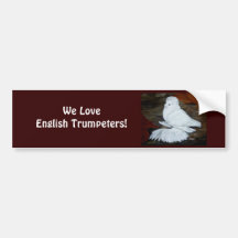 White English Trumpeter Bumper Stickers
