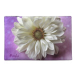 white flower on polka dots travel accessory bag