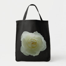 White Flower Tote Bag Red Rose Beach Tote Bags