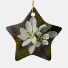 White Flower with Ant Christmas Tree Ornament